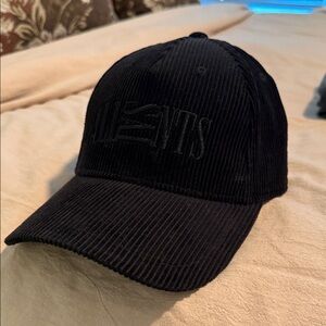 ALLSAINTS Black Corduroy Baseball Cap